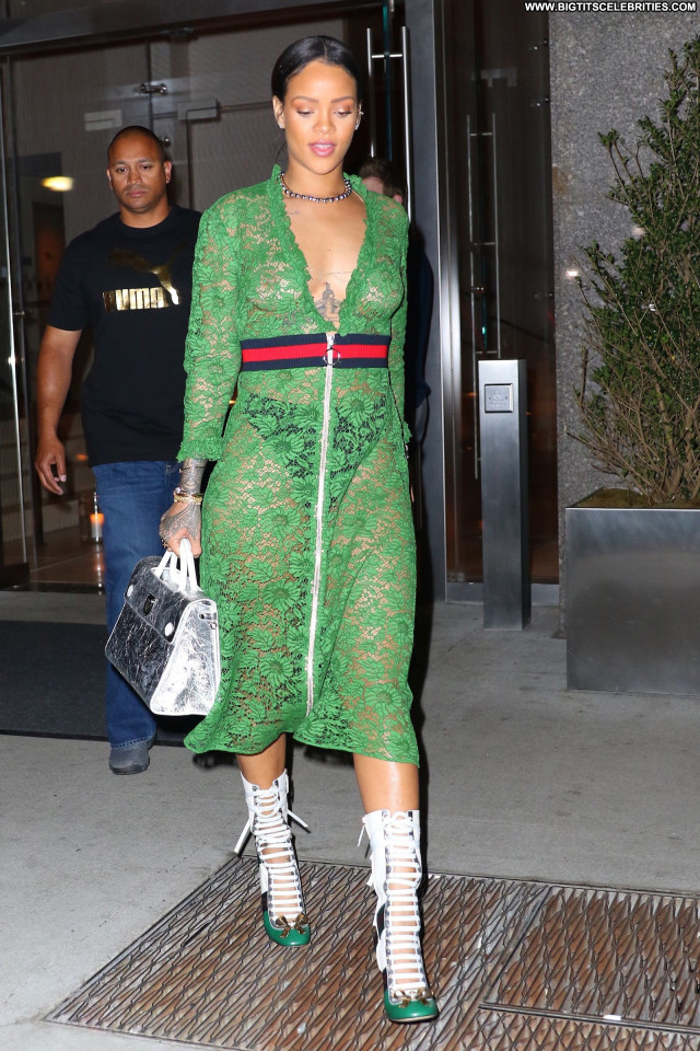 Rihanna See Through Beautiful Fashion Braless Singer Babe Celebrity