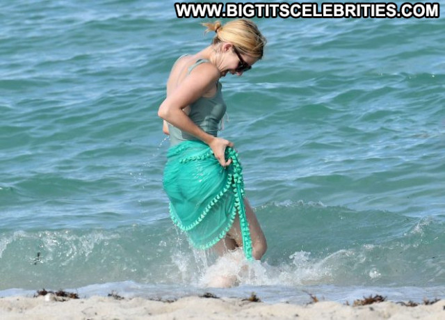 Emma Roberts Miami Beach Paparazzi Celebrity Beach Beautiful Swimsuit