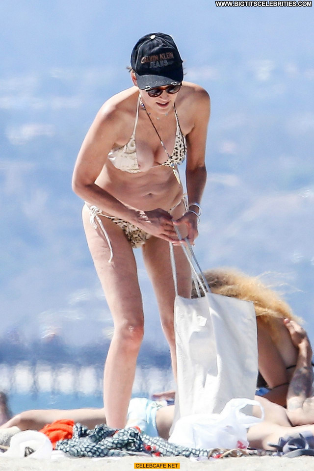 Sharon Stone Babe Celebrity Bikini Posing Hot Beautiful Tit