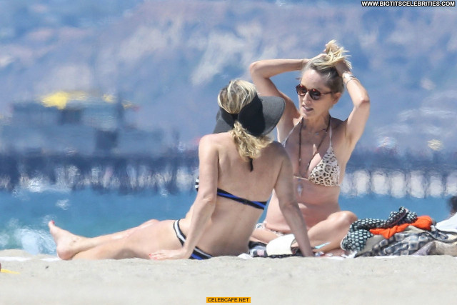 Sharon Stone No Source  Posing Hot Beautiful Babe Tit Slip Bikini