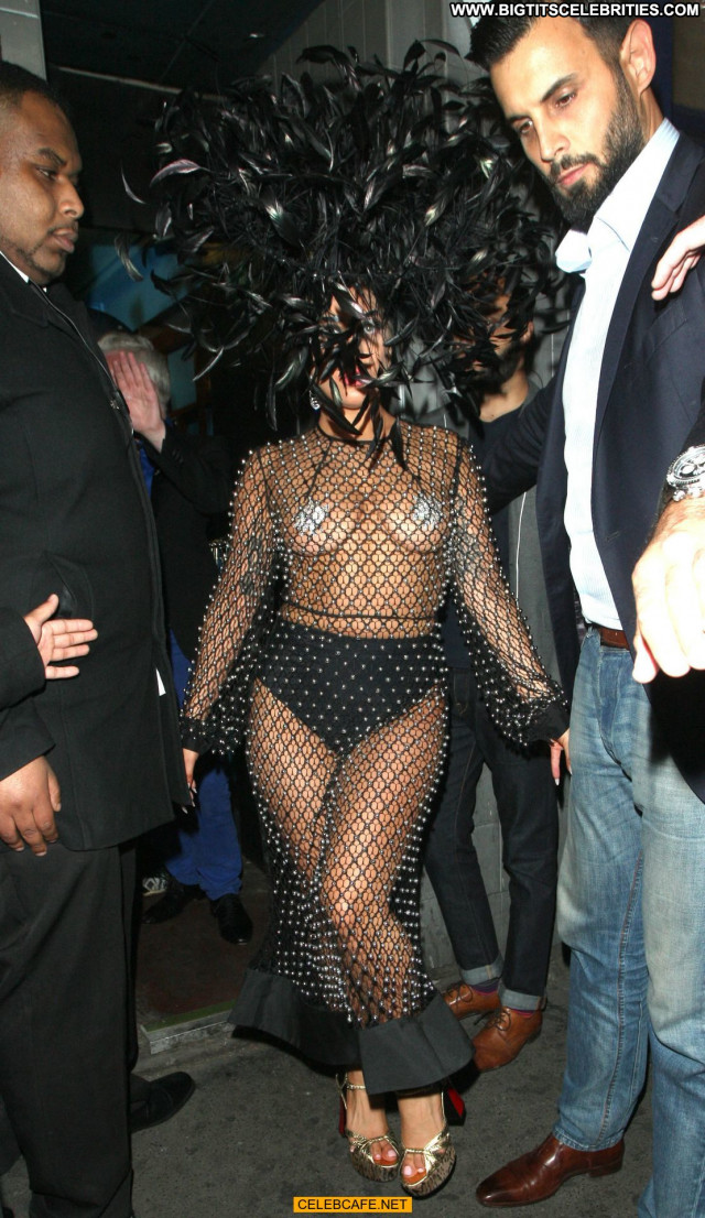 Lady Gaga No Source Celebrity Gag Fishnet Pasties Posing Hot