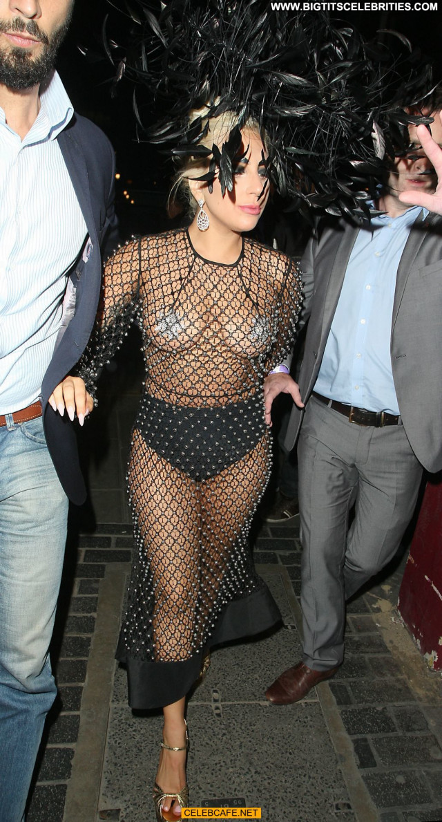Lady Gaga No Source Celebrity Fishnet Beautiful Gag London Pasties