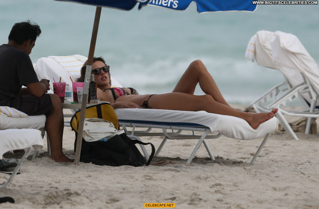 Alessandra Ambrosio Miami Beach Beach Celebrity Babe Beautiful Posing