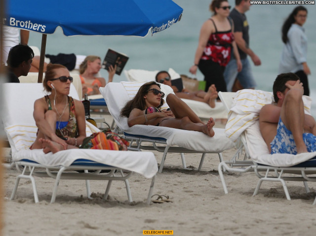 Alessandra Ambrosio Miami Beach Beach Celebrity Beautiful Babe Posing
