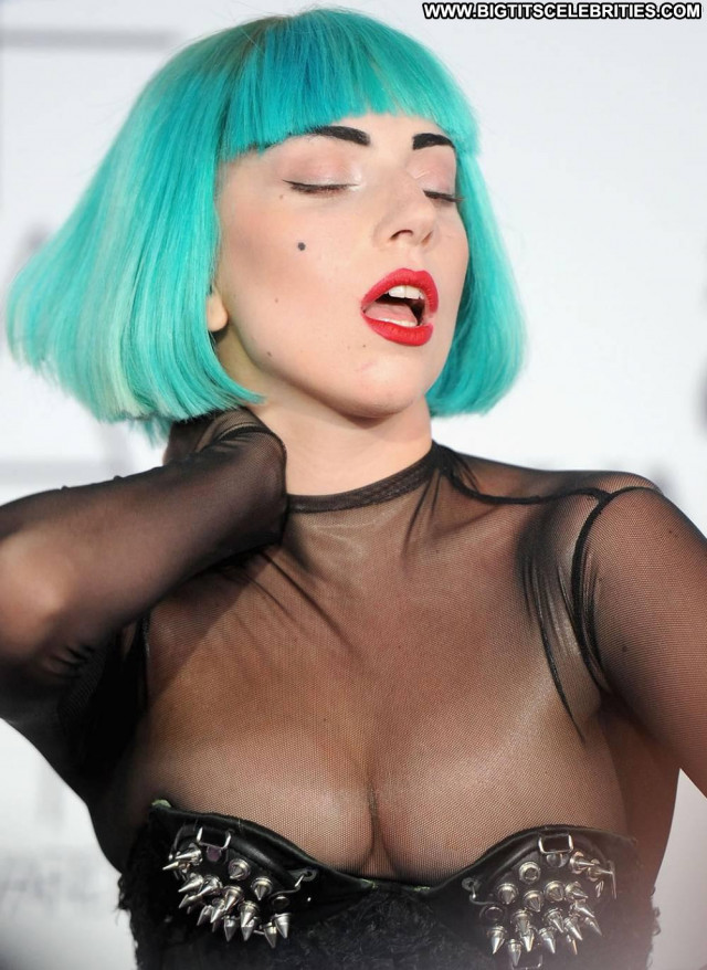 Lady Gaga No Source Bra Nice Breasts Fashion Topless Gag Bar Toples