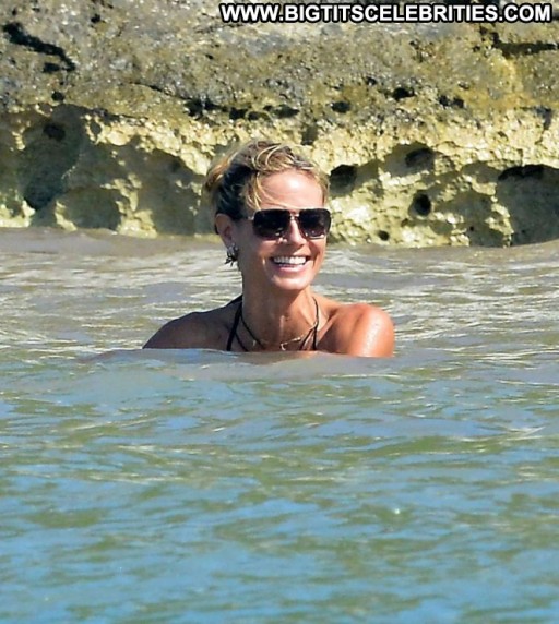 Heidi Klum Babe Beach Bar Celebrity Paparazzi Bikini Beautiful Straight Posing Hot