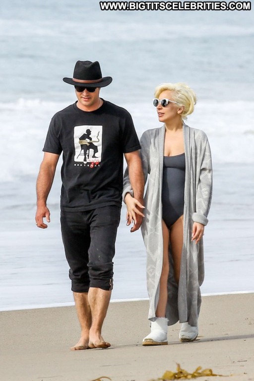 Lady Gaga Beach Celebrity Paparazzi Beautiful Mali Swimsuit Malibu Babe Gag Posing Hot Straight