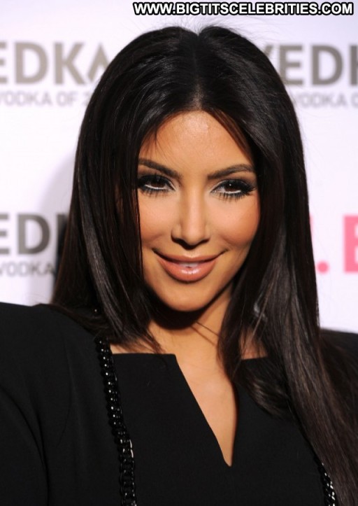 Kim Kardashian Posing Hot Babe Beautiful Paparazzi Celebrity Straight