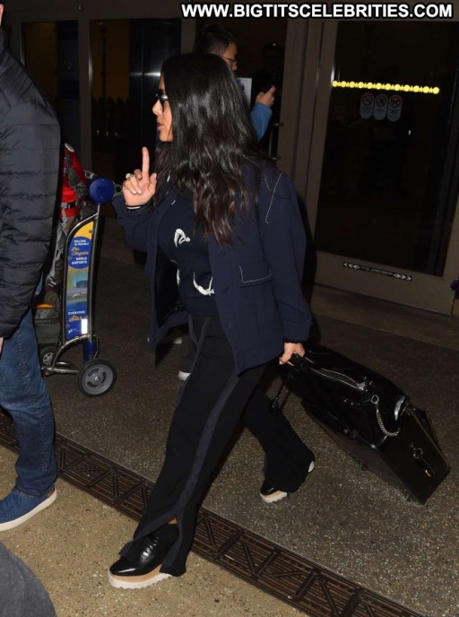 Salma Hayek Angel Paparazzi Celebrity Straight Lax Airport Babe Beautiful Los Angeles Posing Hot
