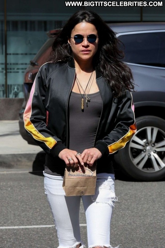 Michelle Rodriguez Beverly Hills Celebrity Jeans Posing Hot Babe
