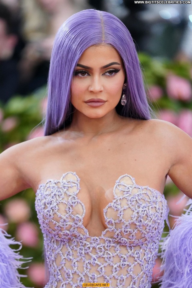 Kylie Jenner No Source Posing Hot See Through Celebrity Sexy Cleavage